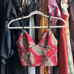 Zara Red and Gold Crop Top